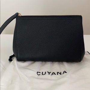 Cuyana Black Leather Clutch w/ Wrist Loop
